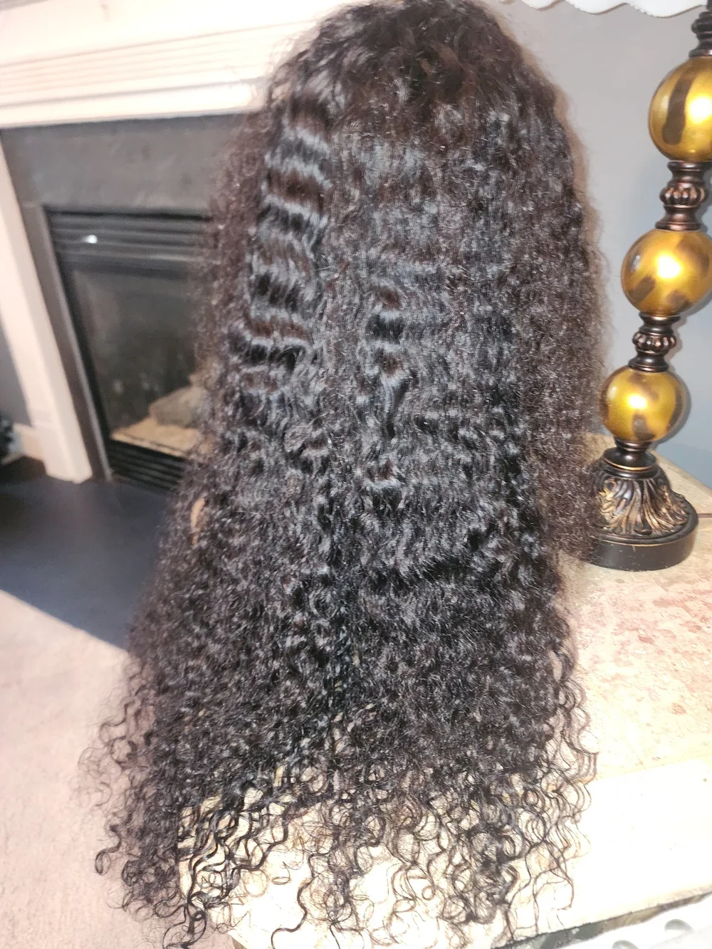 Natural Black Curly Human Hair Wig - Deep Wave Texture